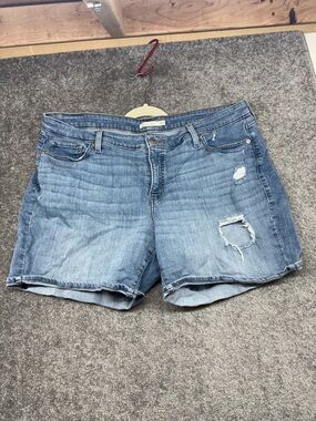 Levis Blue Jean Shorts Mid Rise Distressed Plus Womens 20W 20 W